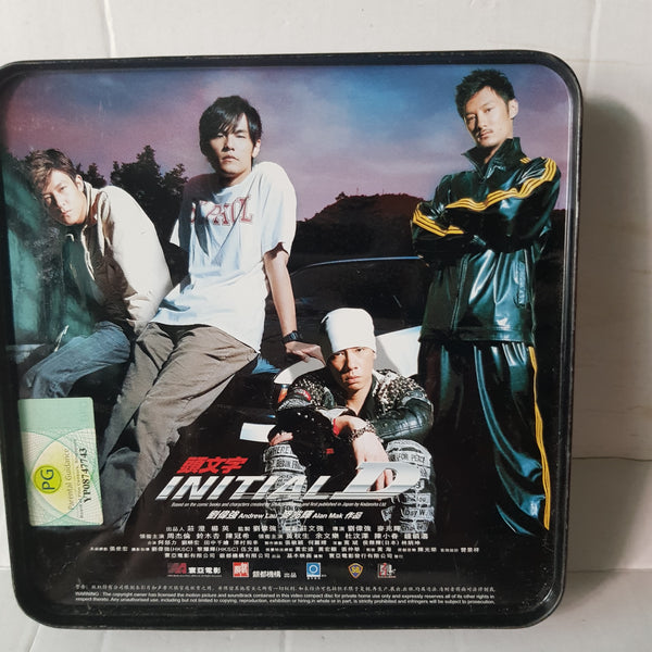 2 Vcd 头文字  initial D 周杰伦 铁盒 metal box+ magnet card 铁盒蓋外圈有脱色看相片